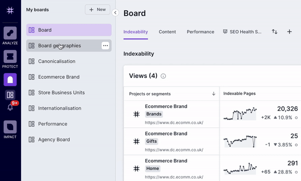 Animated screenshot of a Monitor dashboard showing the ability to drag and drop a dashboard into a new position.