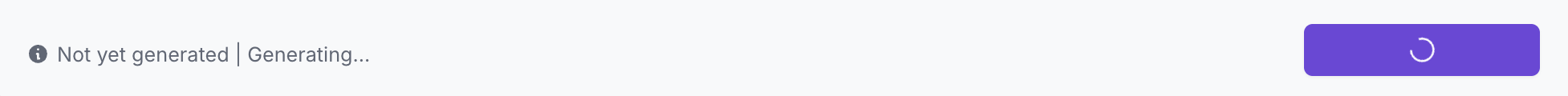 Screenshot of the custom metric progress showing the text not yet generated. Generating.